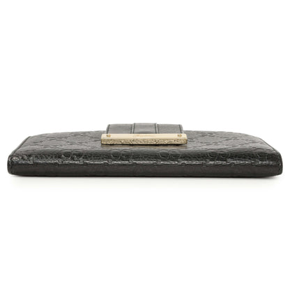 Exclusive Gucci Black Guccissima Web Long Wallet — Back View