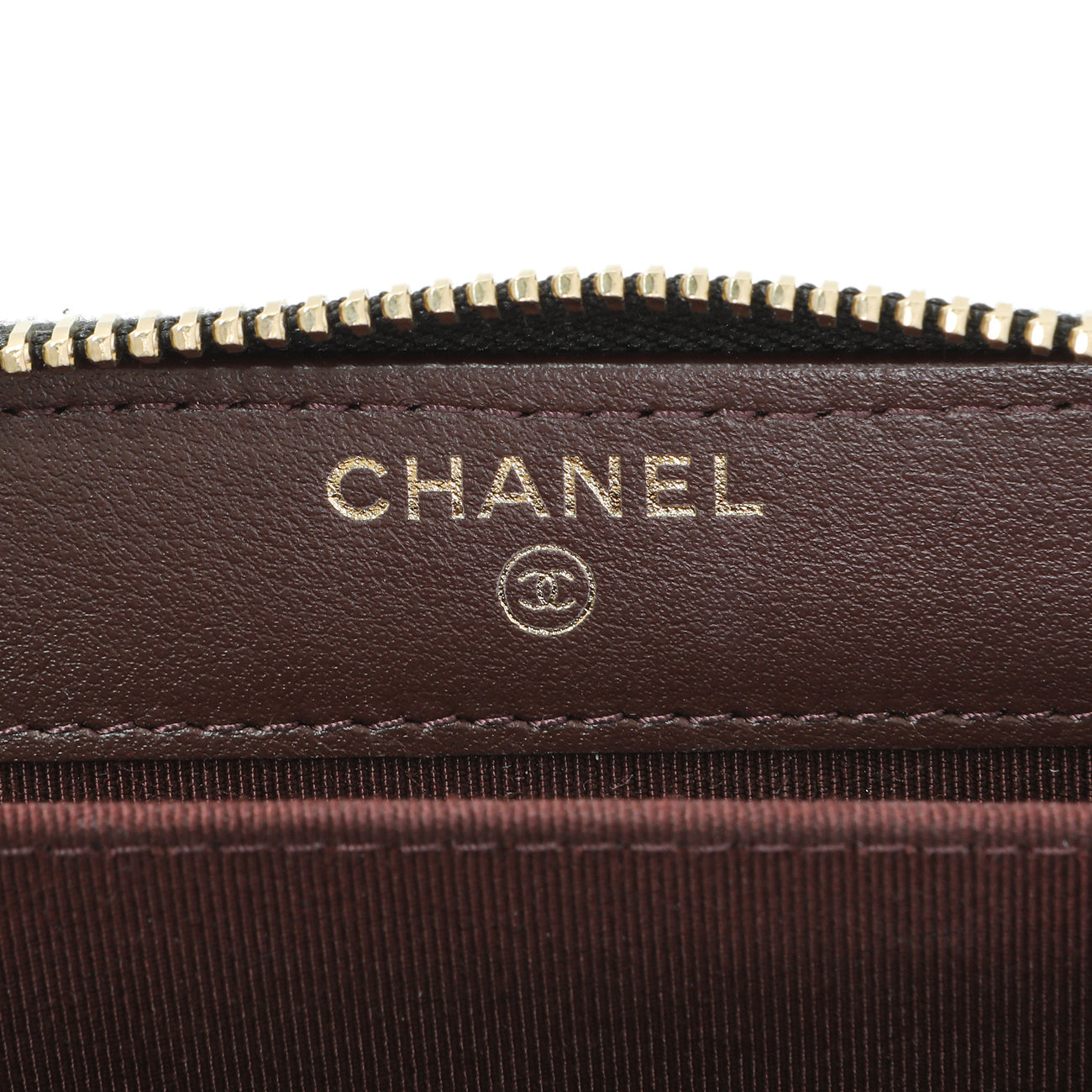 Exclusive Chanel Black Quilted Caviar Zip Coin Purse — Detail View