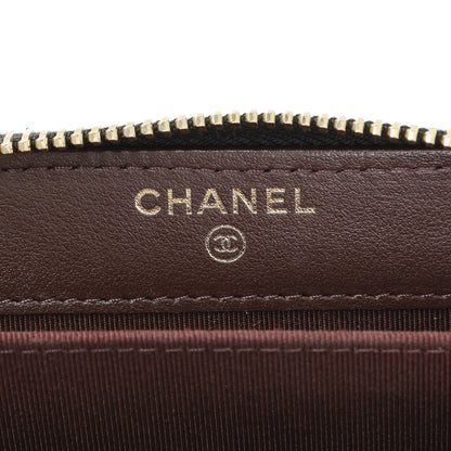 Exclusive Chanel Black Quilted Caviar Zip Coin Purse — Detail View