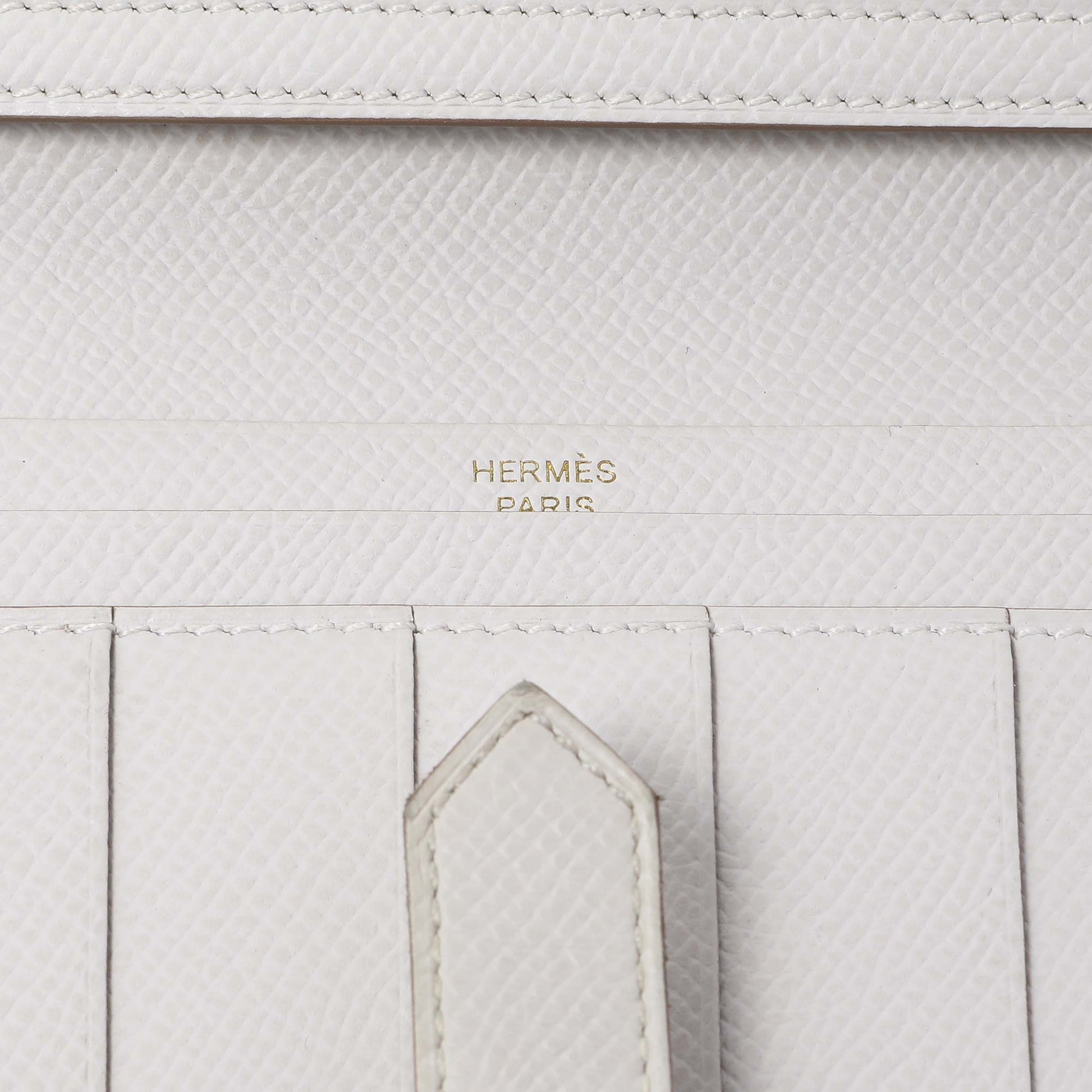Exclusive Hermes White Epsom Bearn Gusset Wallet — Alternate View 9