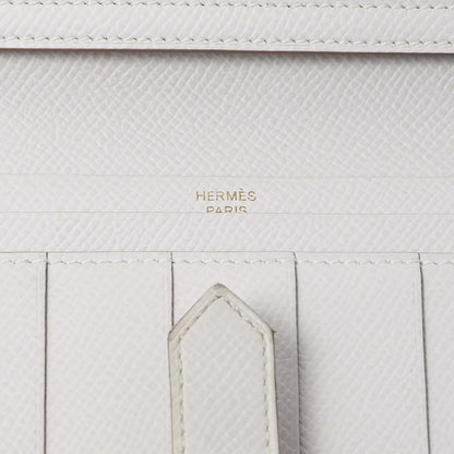 Exclusive Hermes White Epsom Bearn Gusset Wallet — Alternate View 9