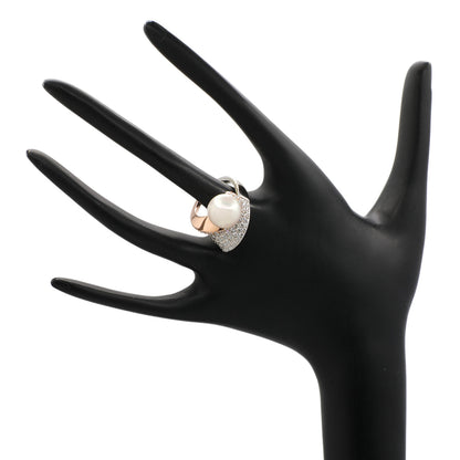 Exclusive 14K White & Rose Gold Spiral South Sea Pearl Ring — Back View
