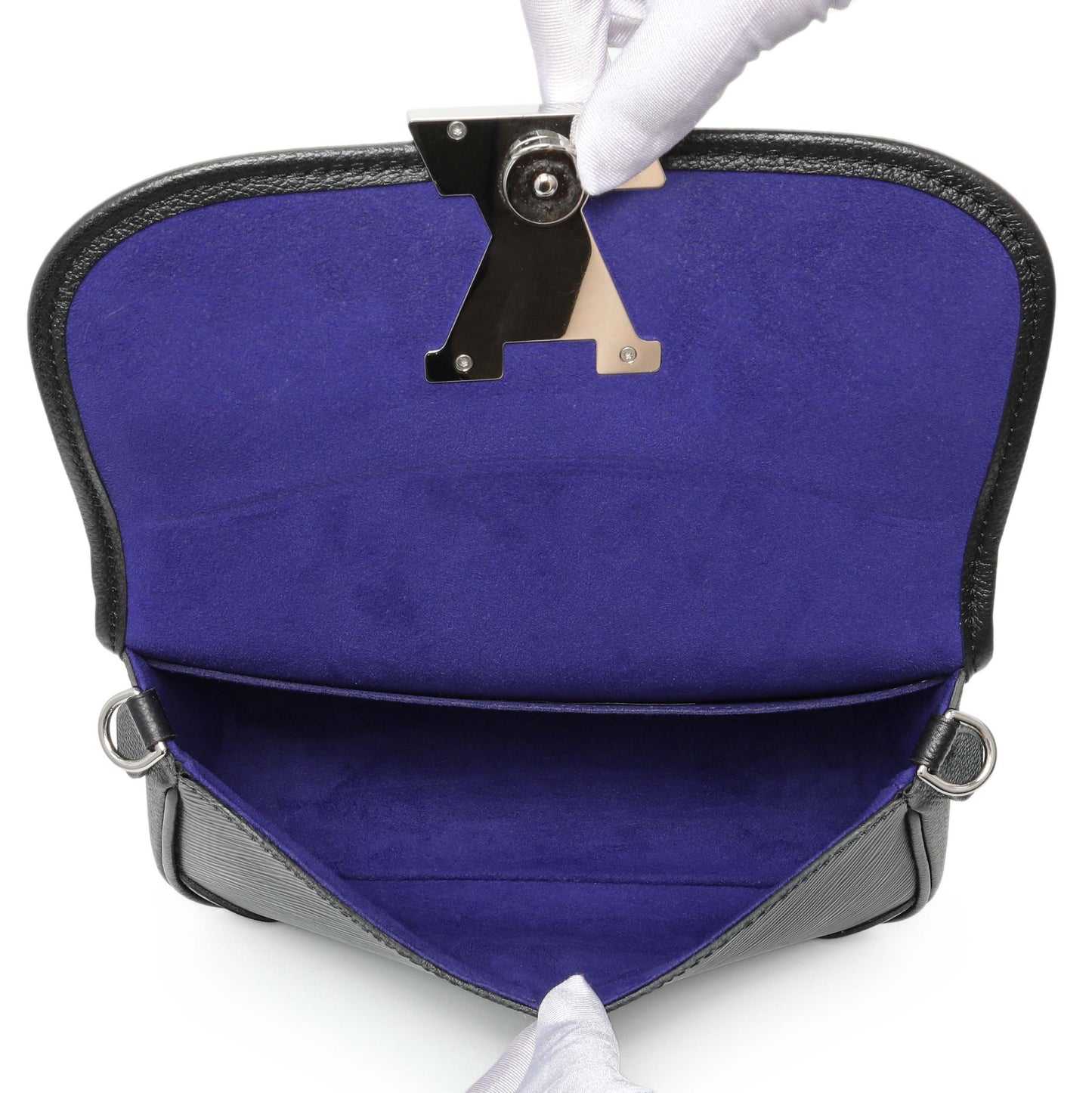 Exclusive Louis Vuitton Black Epi Buci Crossbody — Top View