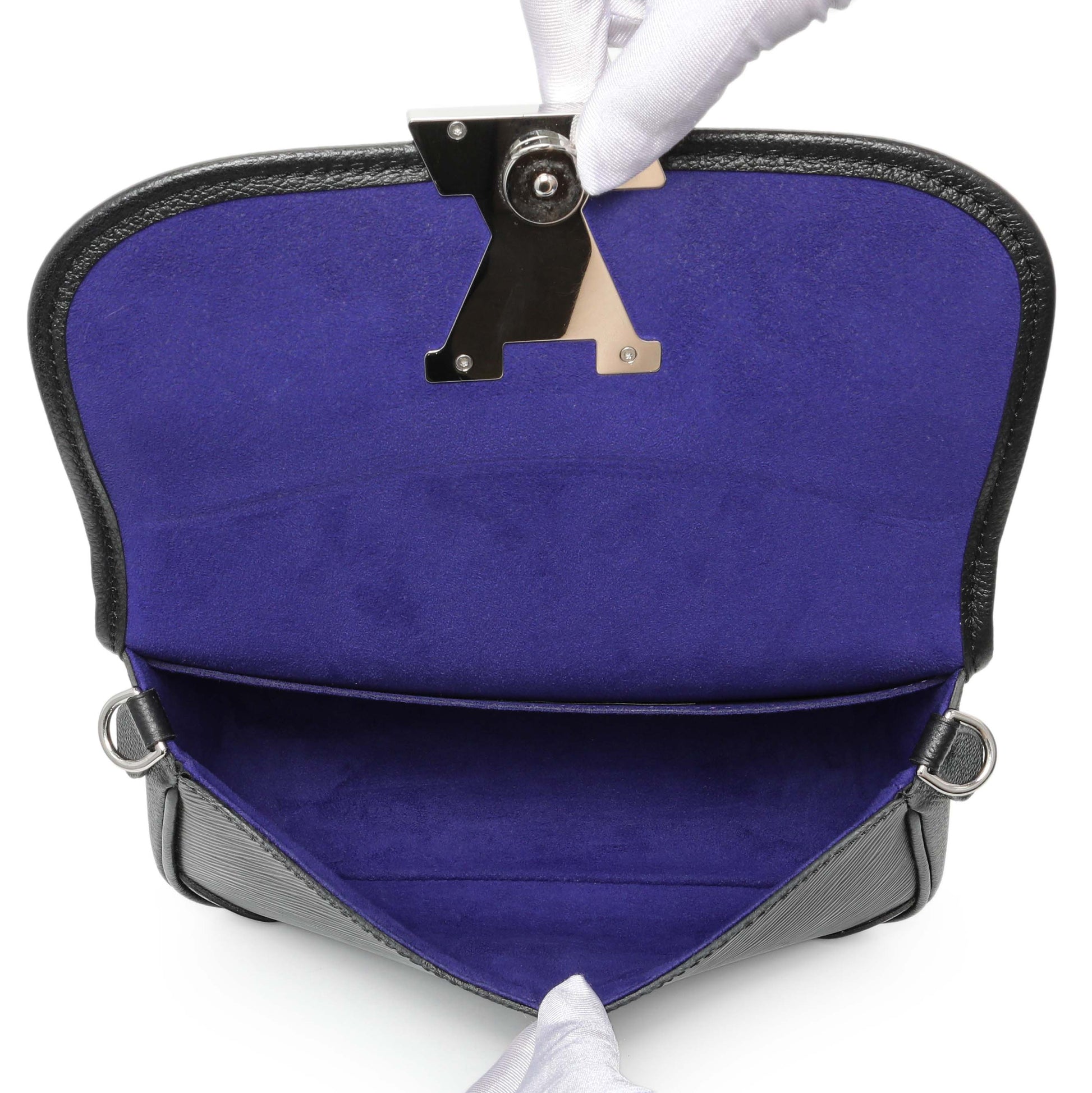 Exclusive Louis Vuitton Black Epi Buci Crossbody — Top View
