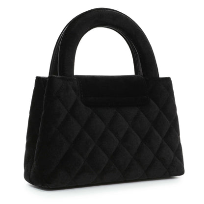 Exclusive Chanel Black Quilted Velvet Nano Kelly Shopper — Side View