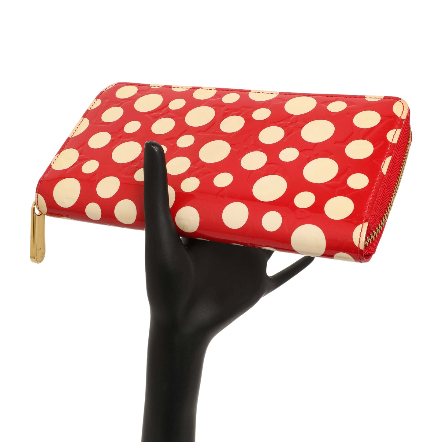 Exclusive Louis Vuitton Yayoi Kusama Red Vernis Infinity Dots Zippy Wallet — Alternate View 16