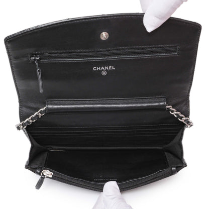 Exclusive Chanel Black Quilted Patent Brilliant Wallet On Chain WOC — Alternate View 12