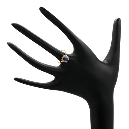 Exclusive 18K Yellow Gold 1.01 Carat Sapphire Halo Ring — 4.25 — Back View