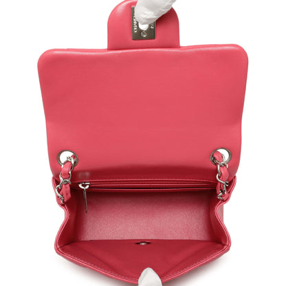 Exclusive Chanel Pink Quilted Lambskin Mini Square Flap — Detail View