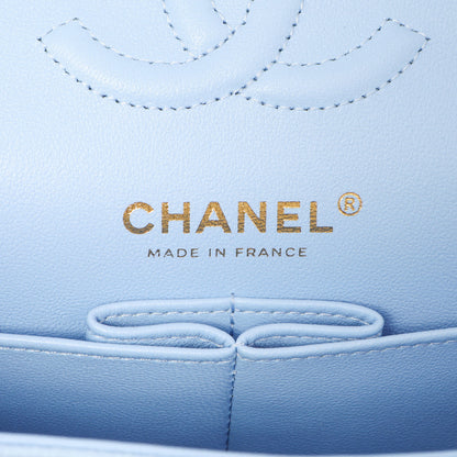 Exclusive Chanel Blue Quilted Caviar Small Classic Double Flap — Lifestyle View