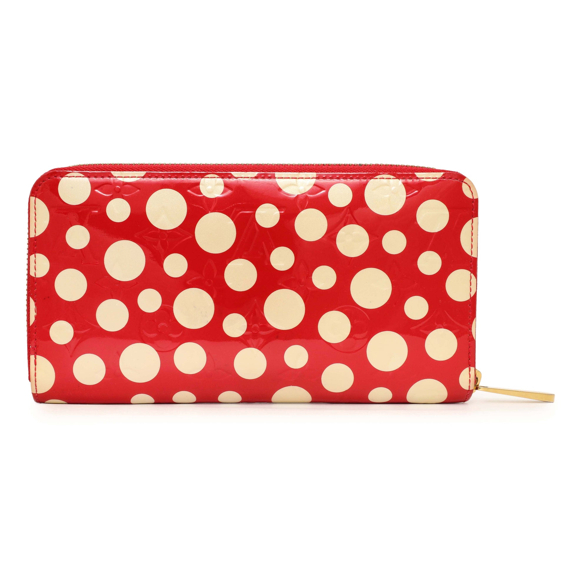 Exclusive Louis Vuitton Yayoi Kusama Red Vernis Infinity Dots Zippy Wallet — Side View