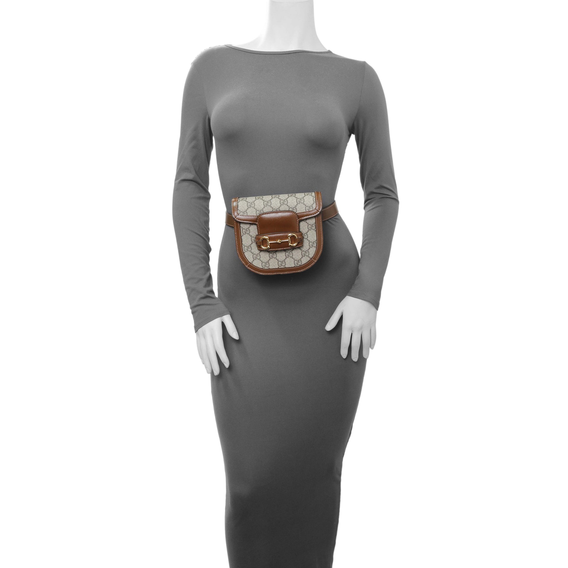 Exclusive Gucci Horsebit 1955 GG Coated Canvas with Leather Mini belt bag — Alternate View 7
