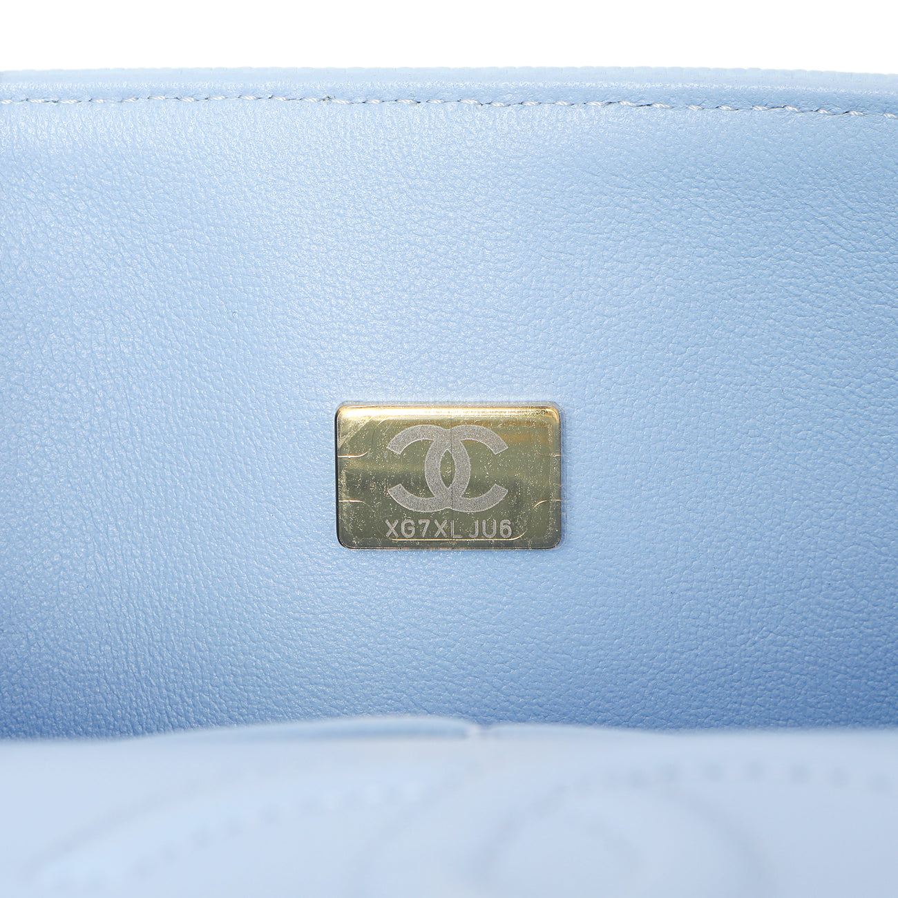 Exclusive Chanel Blue Quilted Caviar Small Classic Double Flap — Alternate View 7