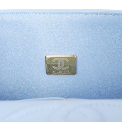 Exclusive Chanel Blue Quilted Caviar Small Classic Double Flap — Alternate View 7