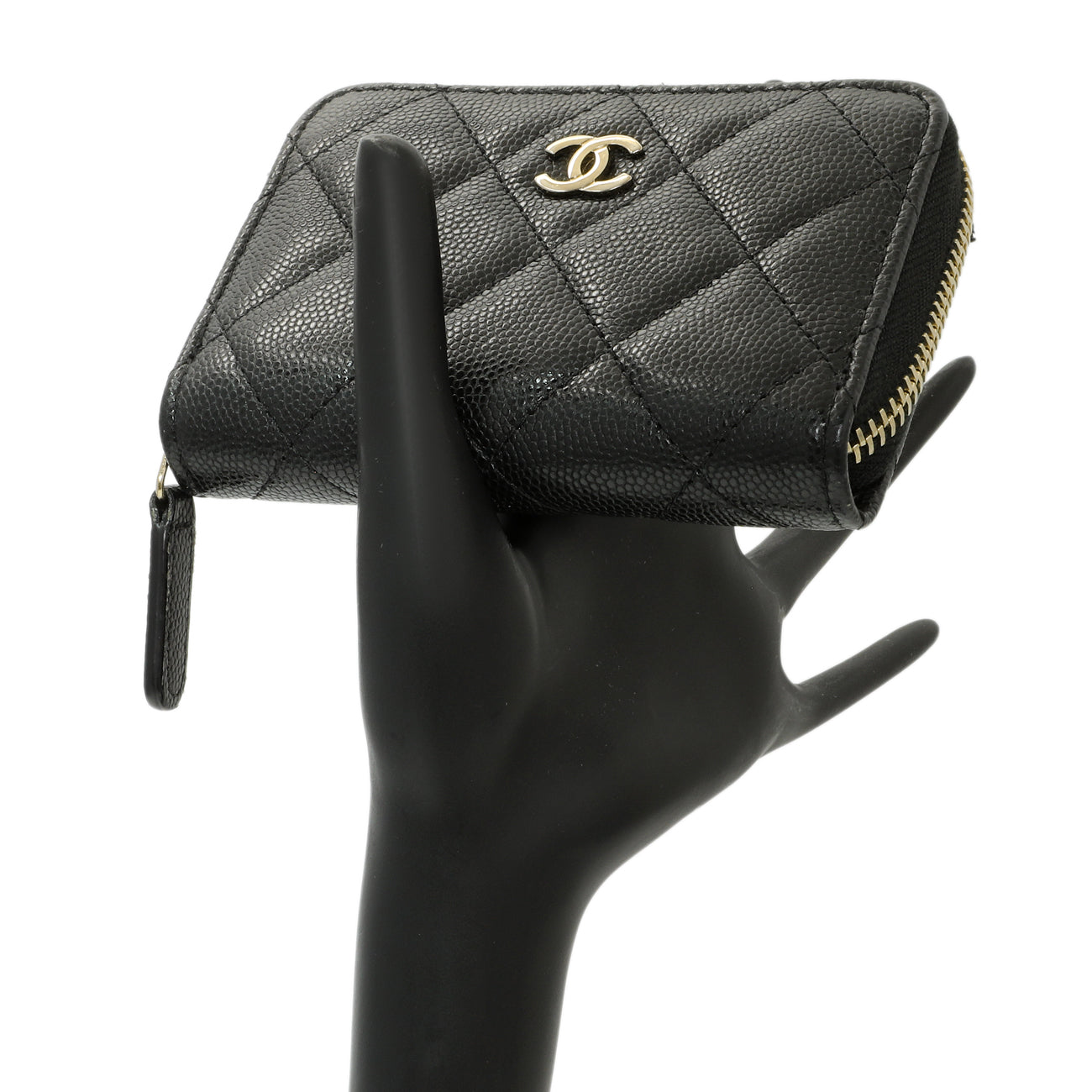 Exclusive Chanel Black Quilted Caviar Zip Coin Purse — Alternate View 8