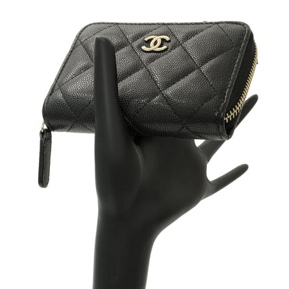 Exclusive Chanel Black Quilted Caviar Zip Coin Purse — Alternate View 8