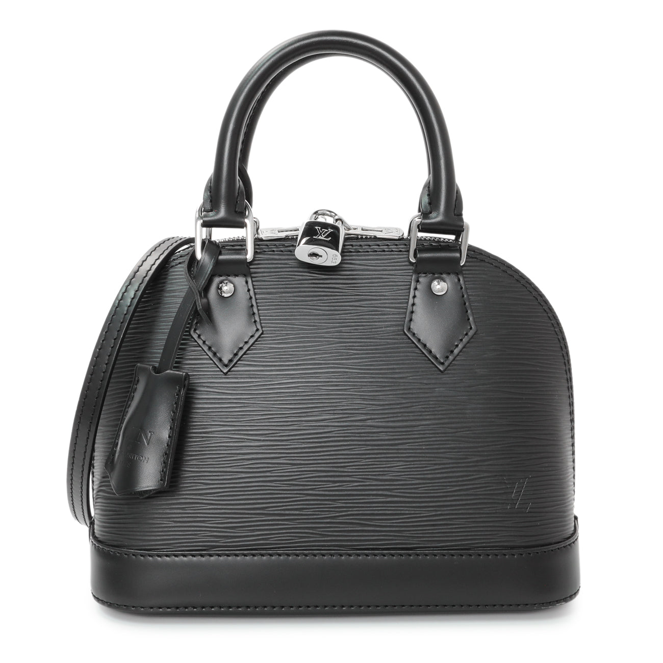 Exclusive Louis Vuitton Black Epi Alma BB — Front View