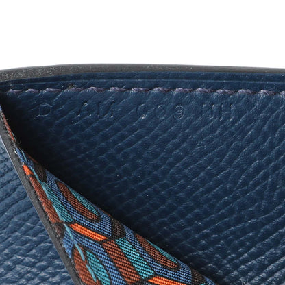 Exclusive Hermes Bleu Indigo Epsom Citizen Twill Compact Wallet — Lifestyle View