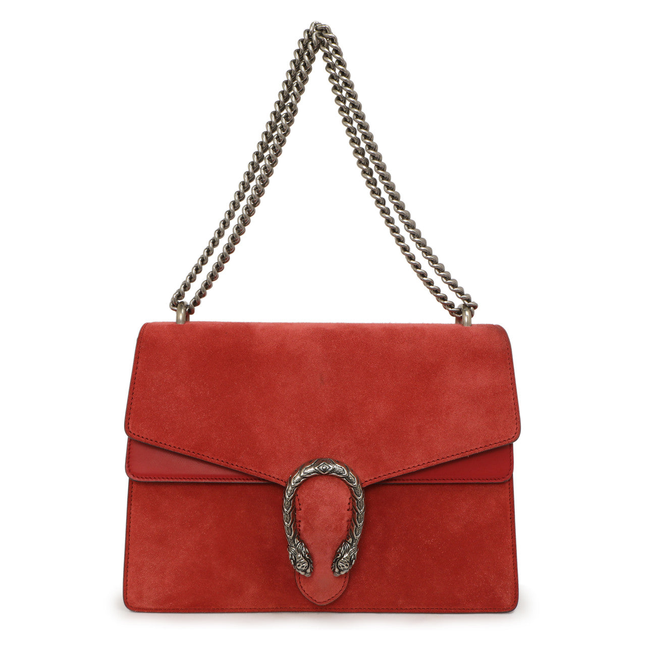 Exclusive Gucci Red Suede Medium Dionysus  Shoulder Bag — Front View