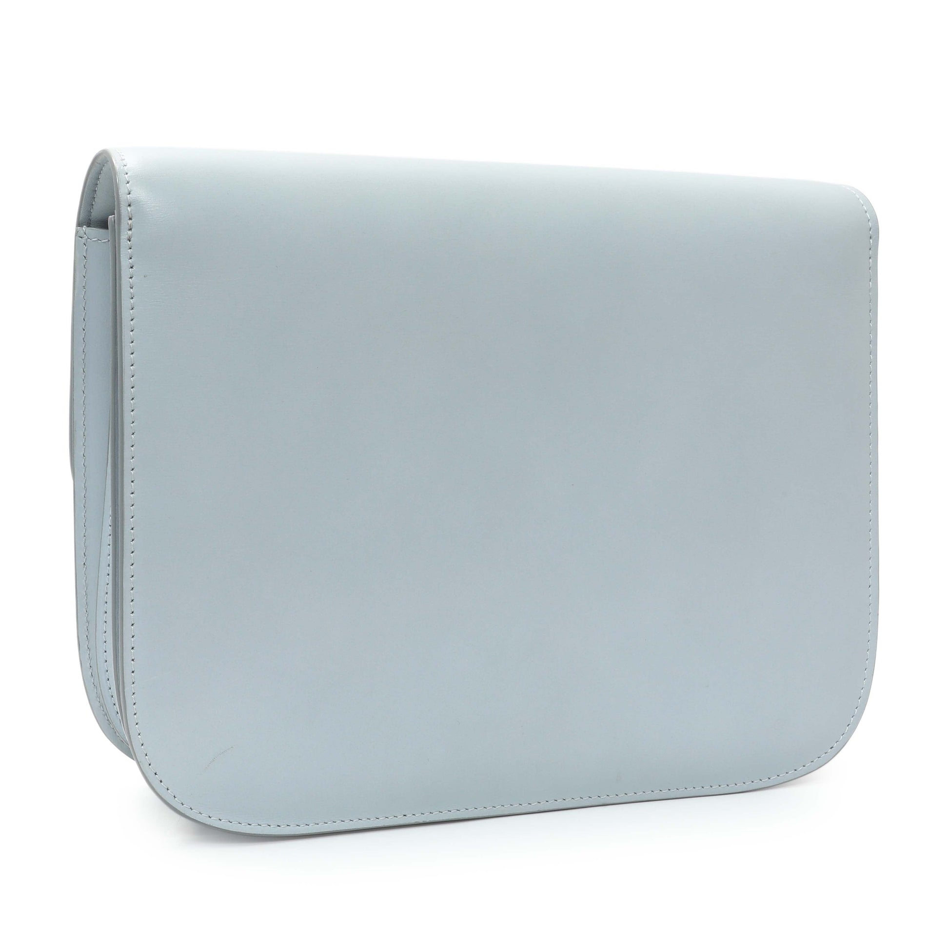 Exclusive Celine Pale Blue Box Calfskin Medium Classic Flap — Side View