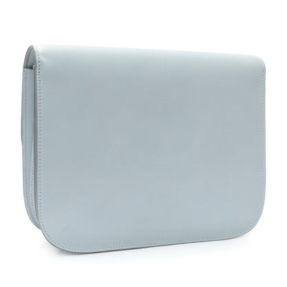 Exclusive Celine Pale Blue Box Calfskin Medium Classic Flap — Side View