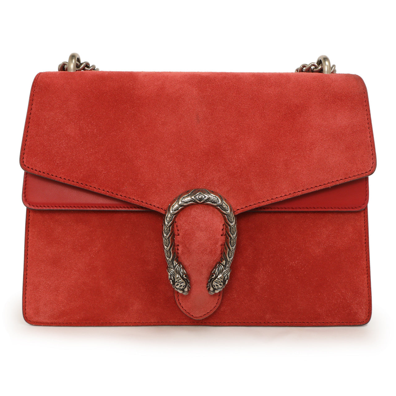 Exclusive Gucci Red Suede Medium Dionysus  Shoulder Bag — Side View