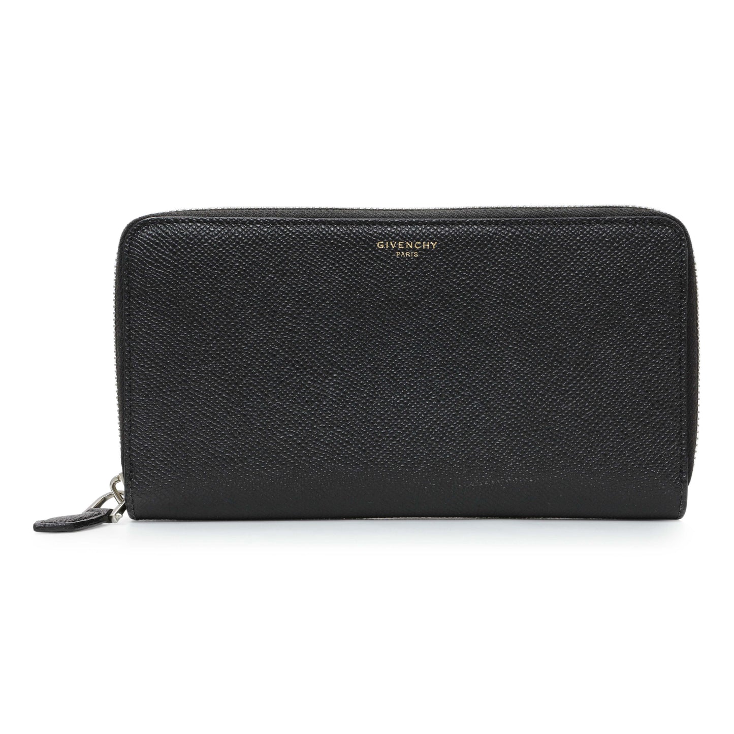 Exclusive Givenchy Black Calfskin Zip Around Wallet — Front View