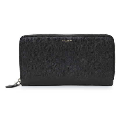 Exclusive Givenchy Black Calfskin Zip Around Wallet — Front View
