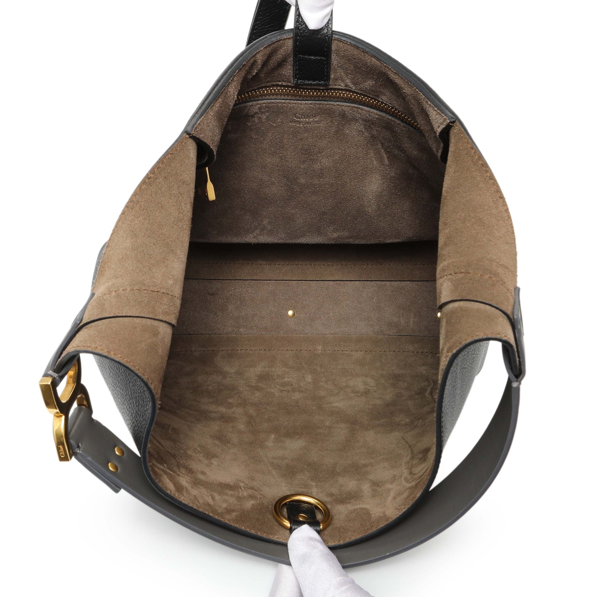 Exclusive Chloe Black Grained Calfskin Marcie Hobo — Top View