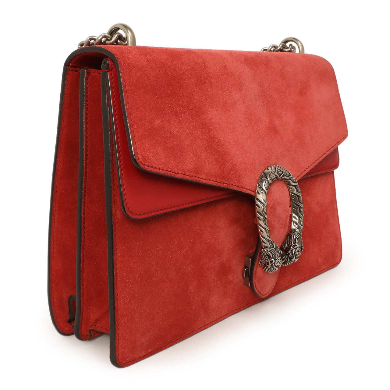 Exclusive Gucci Red Suede Medium Dionysus  Shoulder Bag — Back View