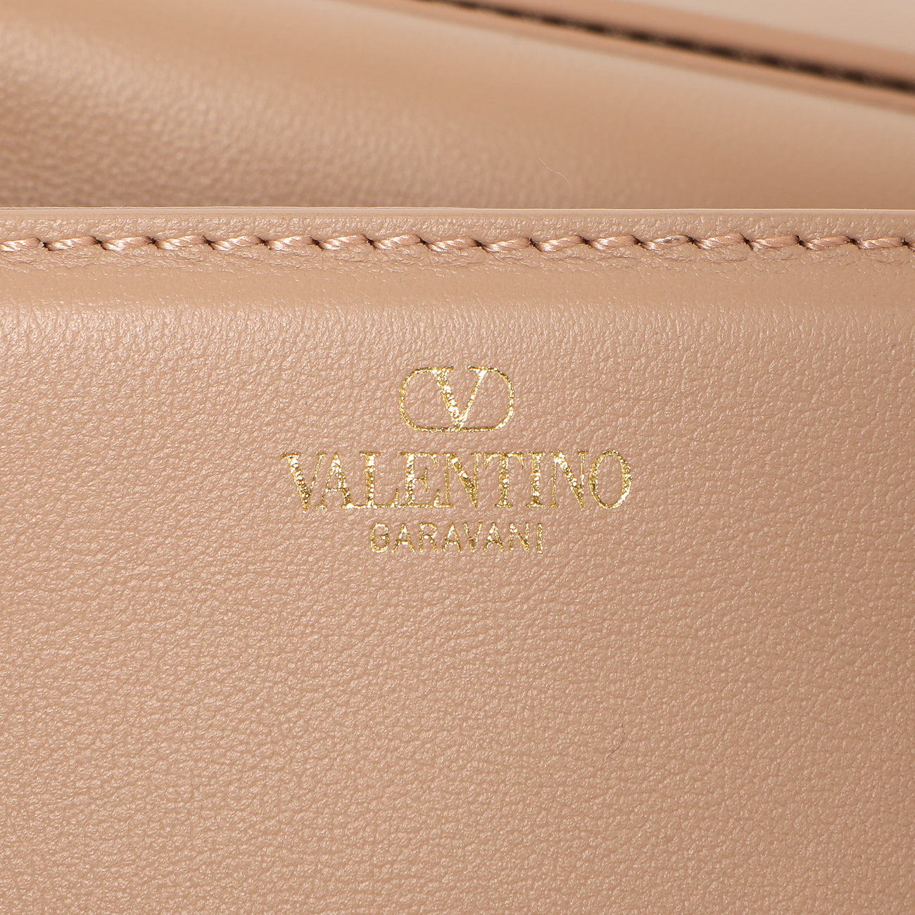 Exclusive Valentino Beige Calfskin Vlogo Small Loco Shoulder Bag — Detail View