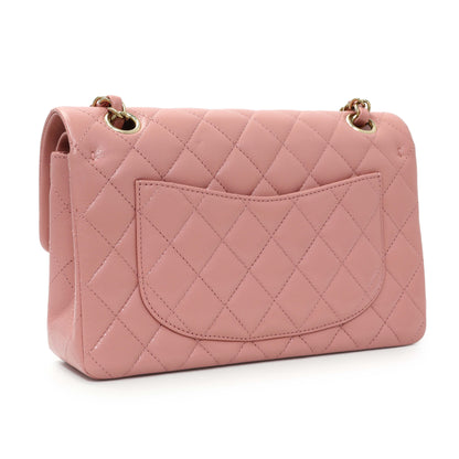 Exclusive Chanel Pink Caviar Small Classic Double Flap — Side View
