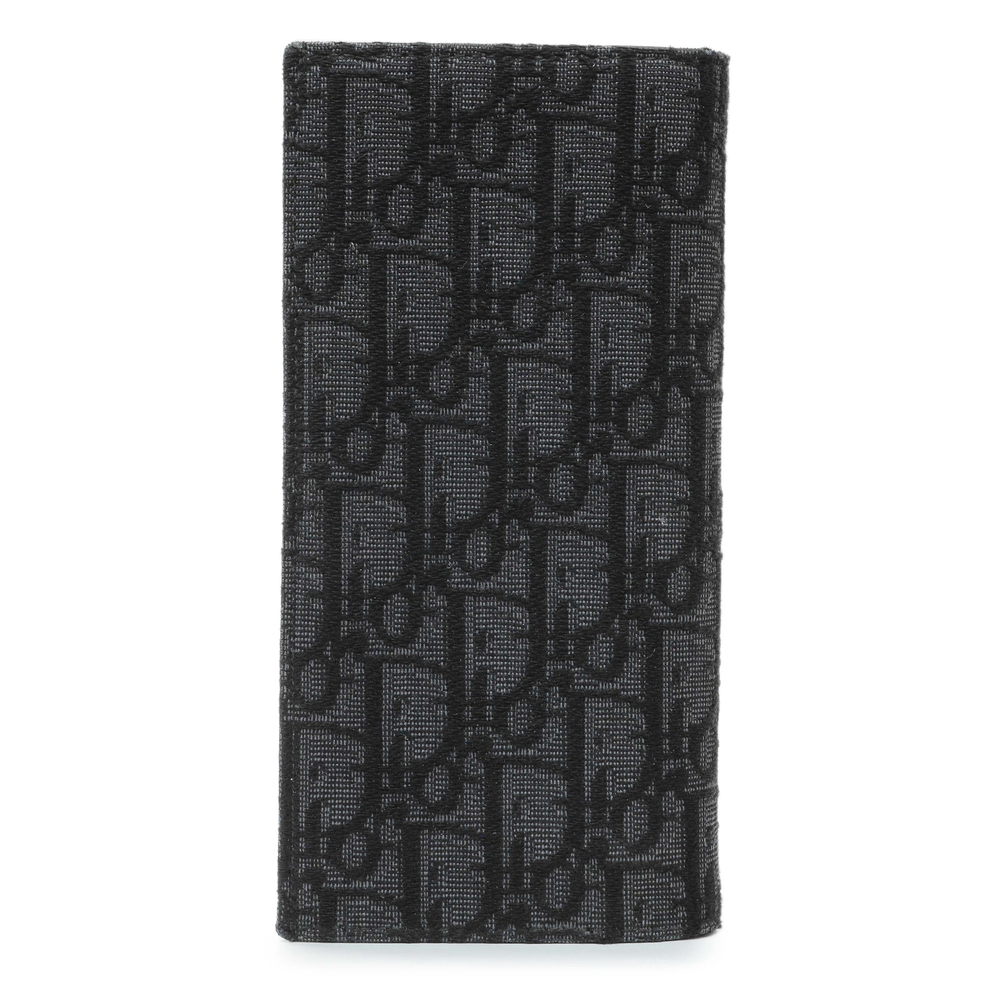 Exclusive Christian Dior Homme Oblique Jacquard Vertical Bifold Long Wallet — Side View