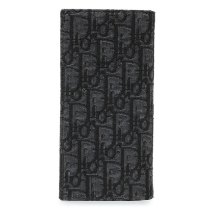 Exclusive Christian Dior Homme Oblique Jacquard Vertical Bifold Long Wallet — Side View