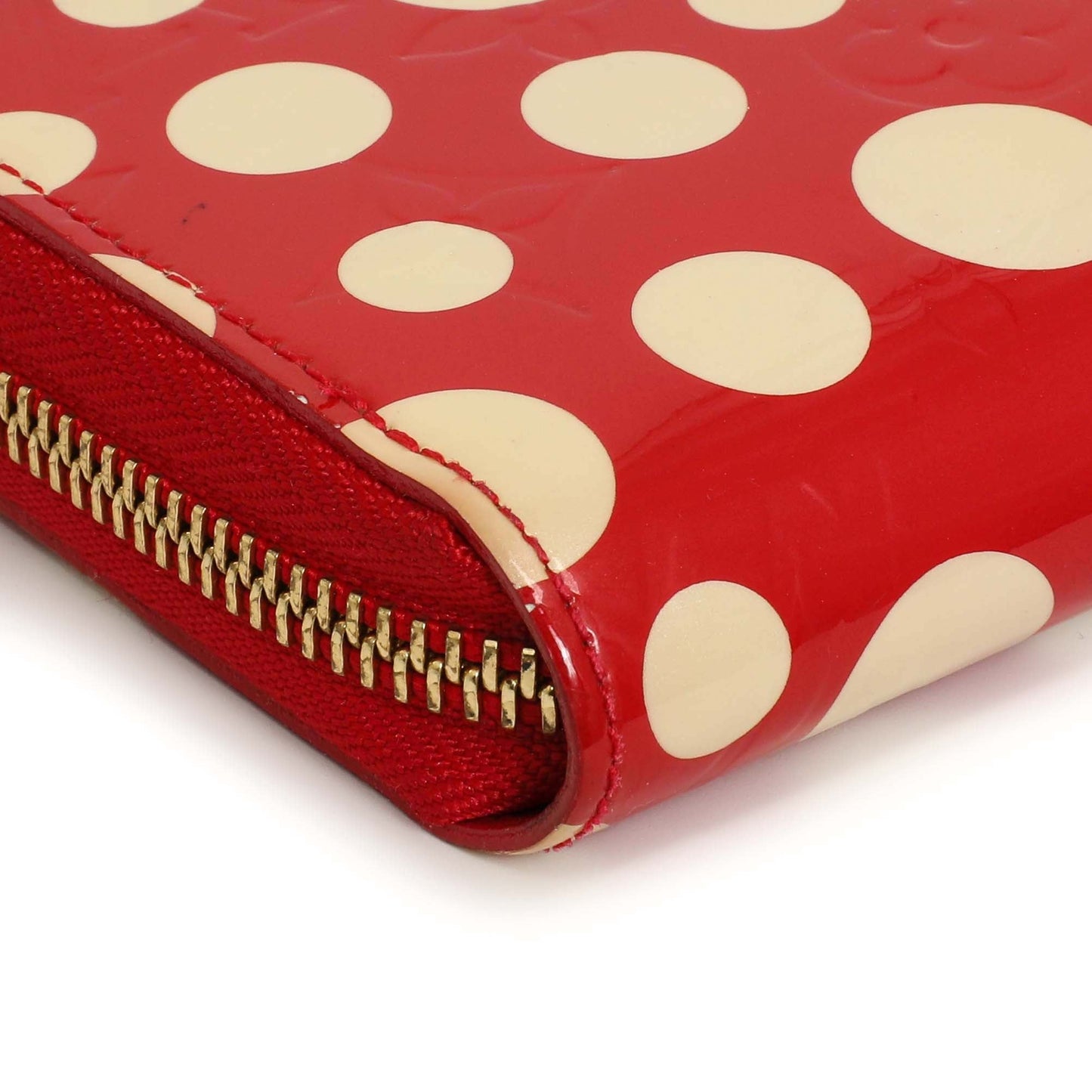 Exclusive Louis Vuitton Yayoi Kusama Red Vernis Infinity Dots Zippy Wallet — Alternate View 10