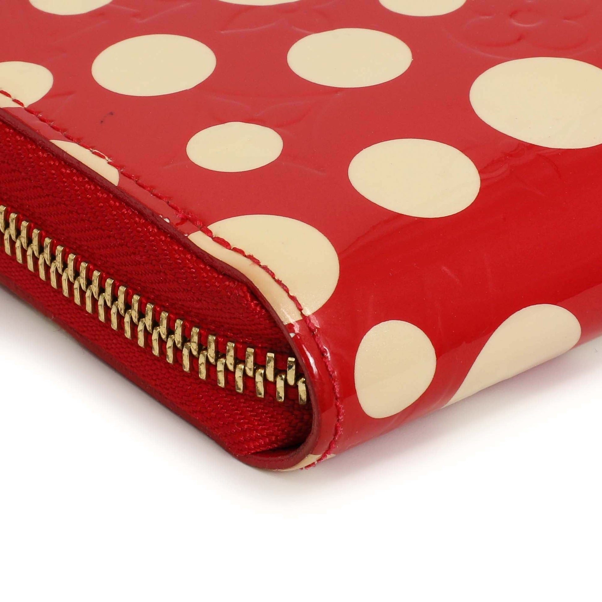 Exclusive Louis Vuitton Yayoi Kusama Red Vernis Infinity Dots Zippy Wallet — Alternate View 10