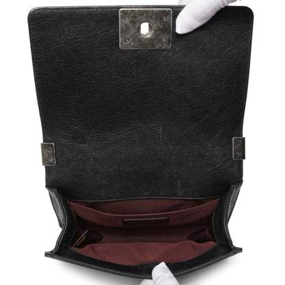 Exclusive Chanel Black Crumpled Lambskin Small Studded Boy Bag — Alternate View 9
