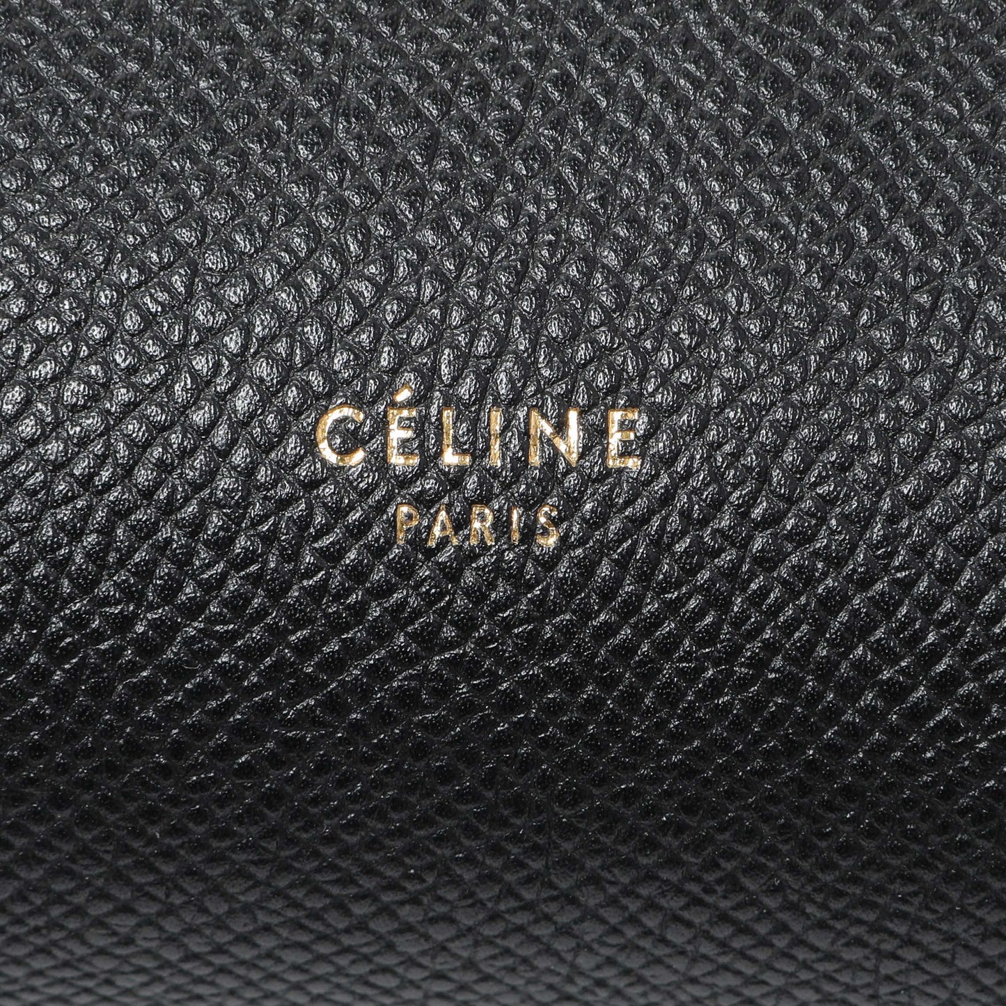 Exclusive Celine Black Grained Calfskin Micro Belt Bag — Detail View