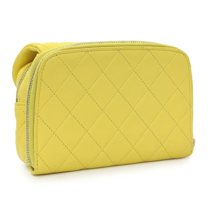 Exclusive Chanel Yellow Quilted Calfskin Mini Chain Flap — Side View