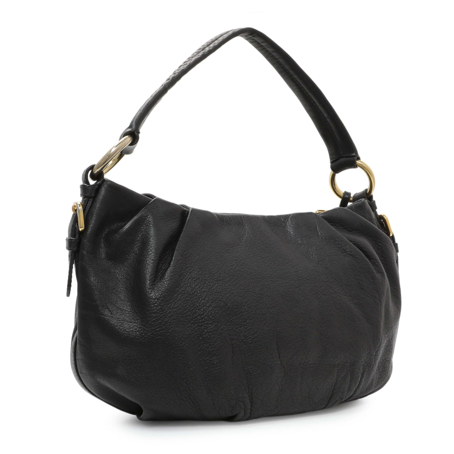 Exclusive Prada Black Vitello Daino Shoulder Bag — Side View