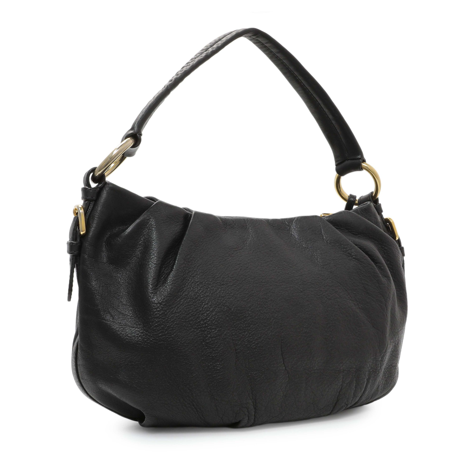Exclusive Prada Black Vitello Daino Shoulder Bag — Side View