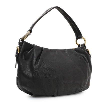 Exclusive Prada Black Vitello Daino Shoulder Bag — Side View