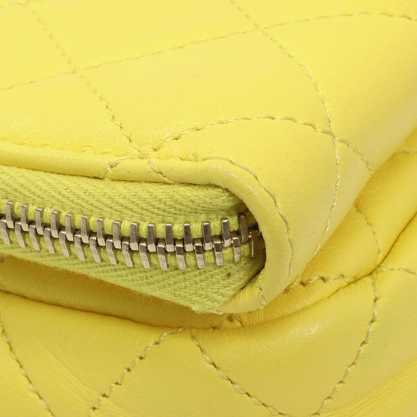 Exclusive Chanel Yellow Quilted Calfskin Mini Chain Flap — Top View