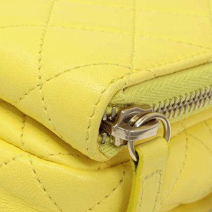 Exclusive Chanel Yellow Quilted Calfskin Mini Chain Flap — Detail View