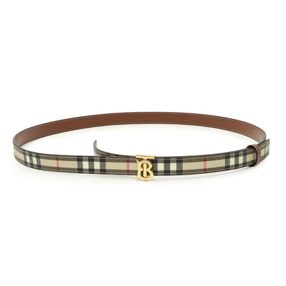 Exclusive Burberry Check TB Narrow Belt — Front View