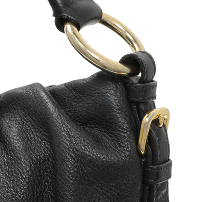 Exclusive Prada Black Vitello Daino Shoulder Bag — Lifestyle View