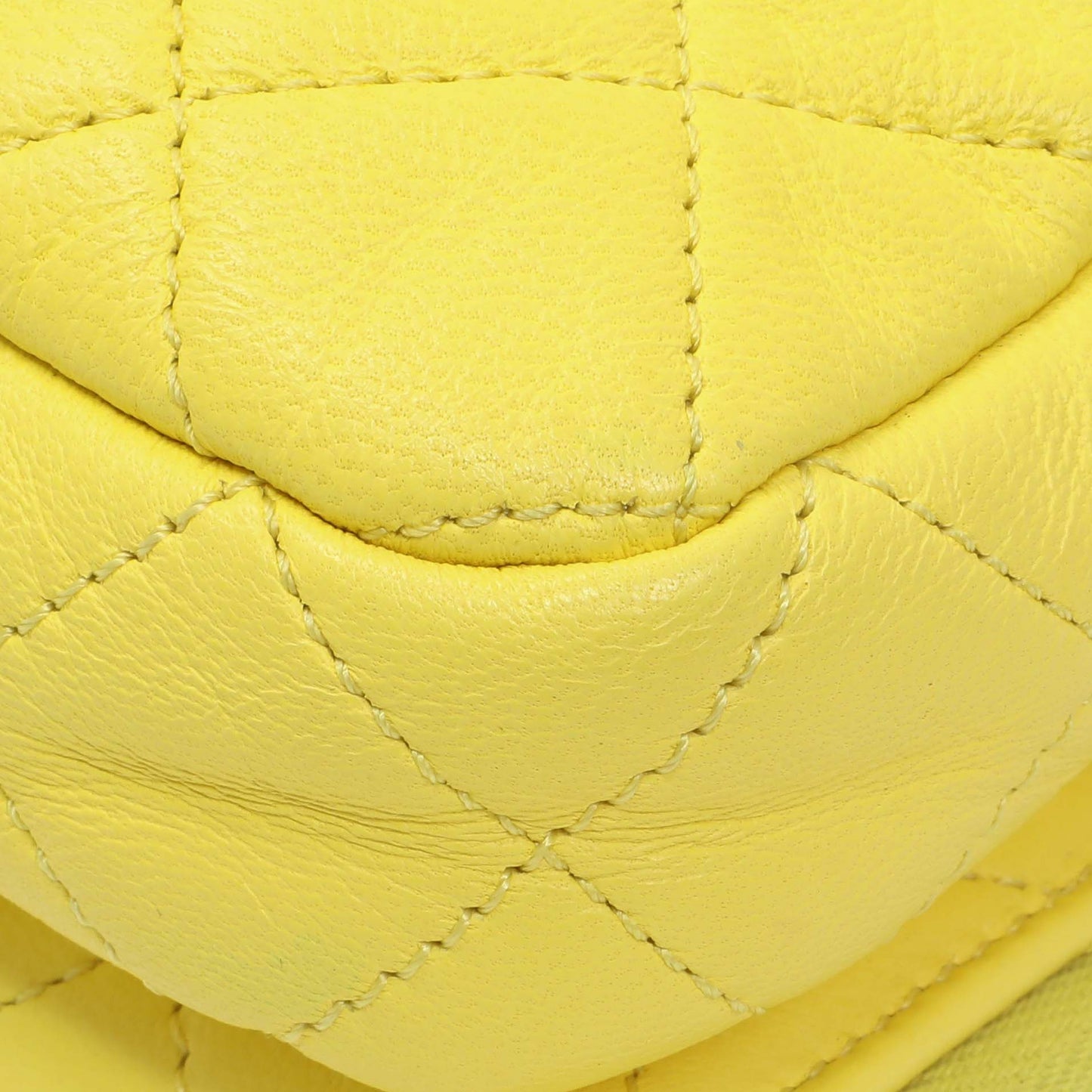 Exclusive Chanel Yellow Quilted Calfskin Mini Chain Flap — Alternate View 9