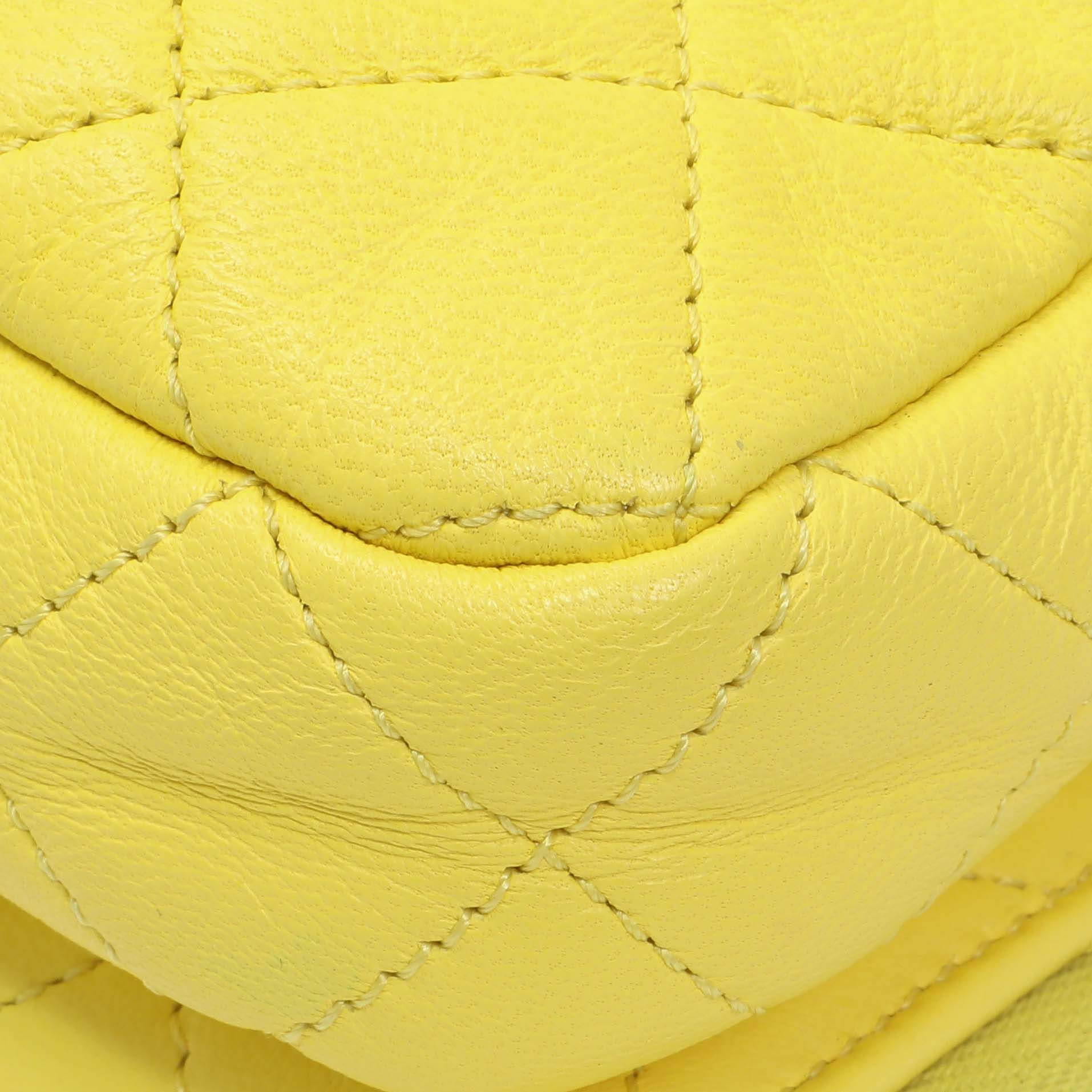 Exclusive Chanel Yellow Quilted Calfskin Mini Chain Flap — Alternate View 9
