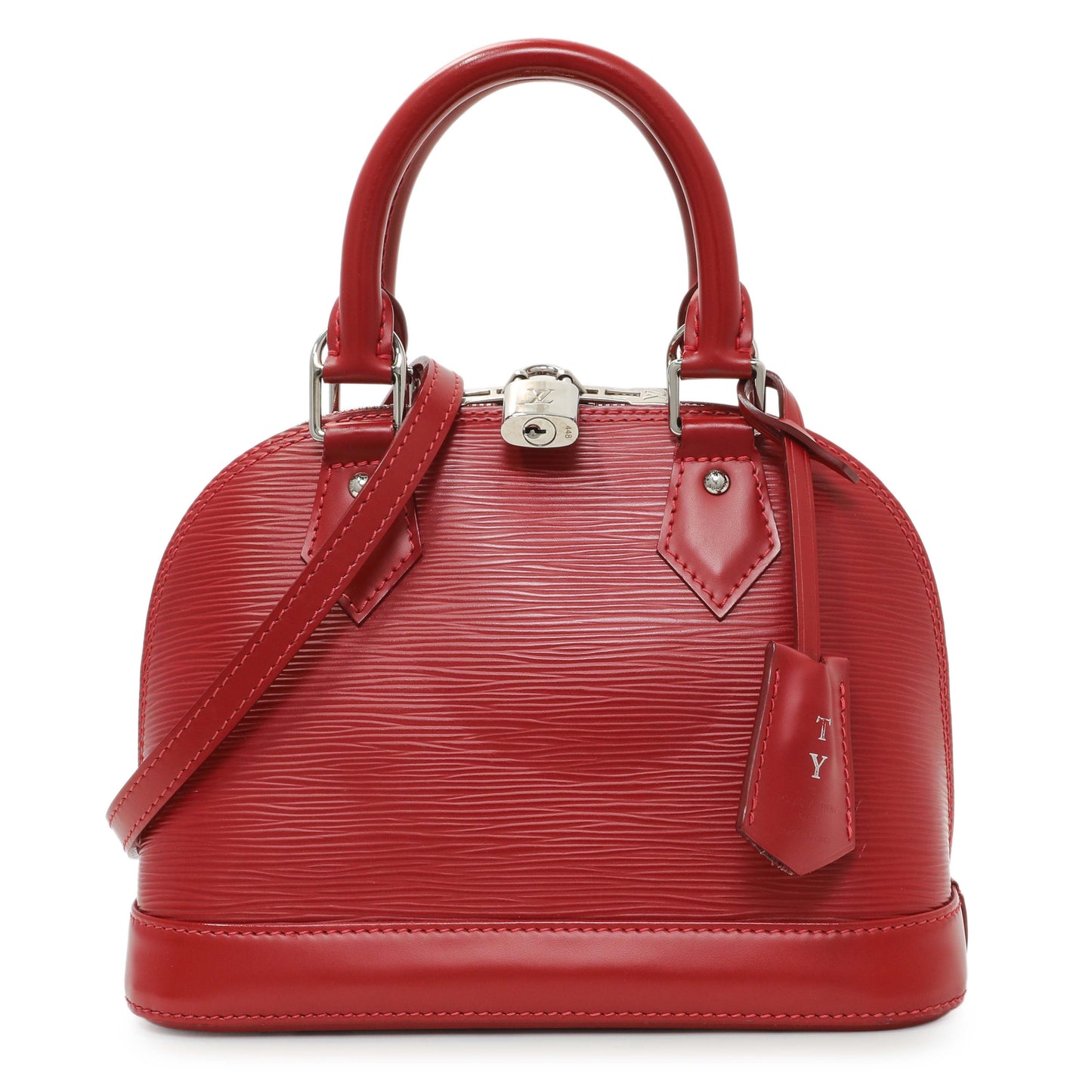 Exclusive Lous Vuitton Red Epi Alma BB — Front View