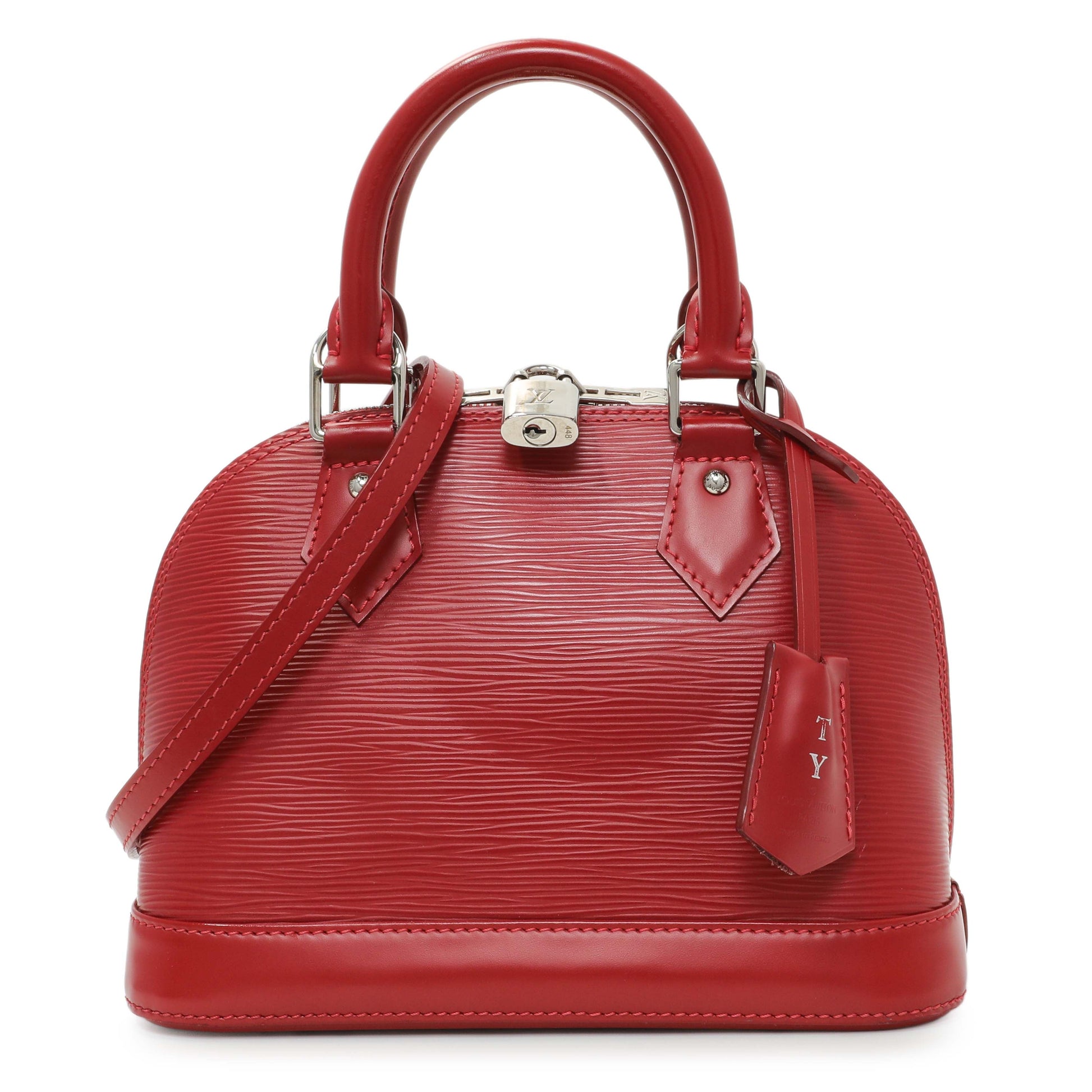 Exclusive Lous Vuitton Red Epi Alma BB — Front View